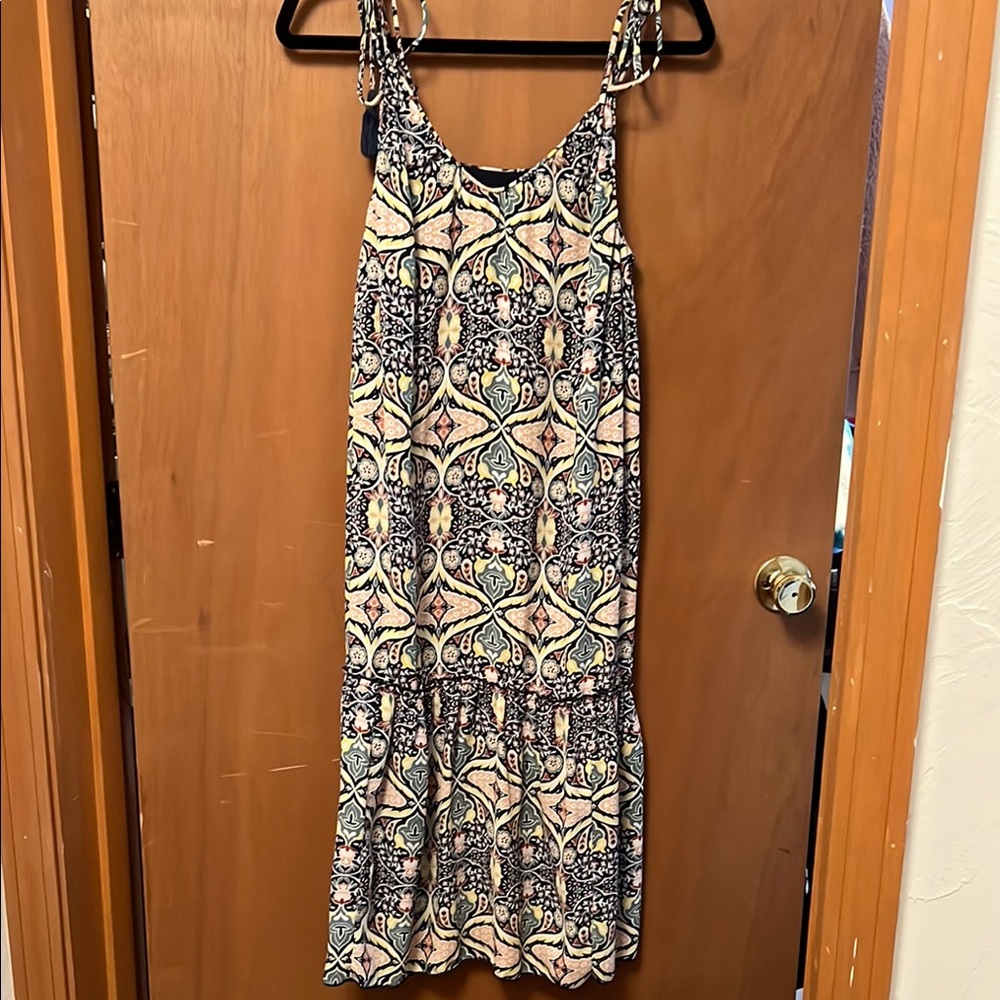 Green and Blue Spaghetti Strap Maxi Sundress